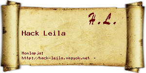 Hack Leila névjegykártya